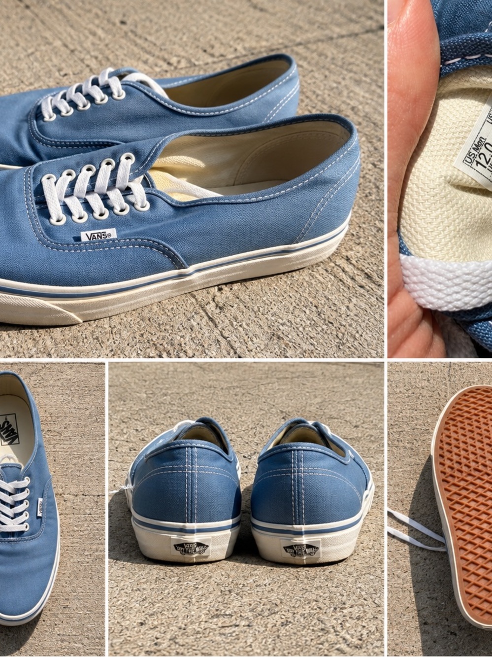 Vans Authentic Canvas Sneakers in Dusty Blue with White Trim